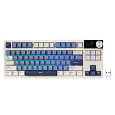 RK ROYAL KLUDGE S85 85-Key TKL Wireless Gaming Keyboard – Gasket-Mounted Design, Hot-Swappable Linear Cloud Switches, Cherry-Profile PBT Keycaps, 7200mAh Battery, OLED Display, Rotary Knob, Triple-Mode Connectivity (2.4GHz, Bluetooth, USB-C)