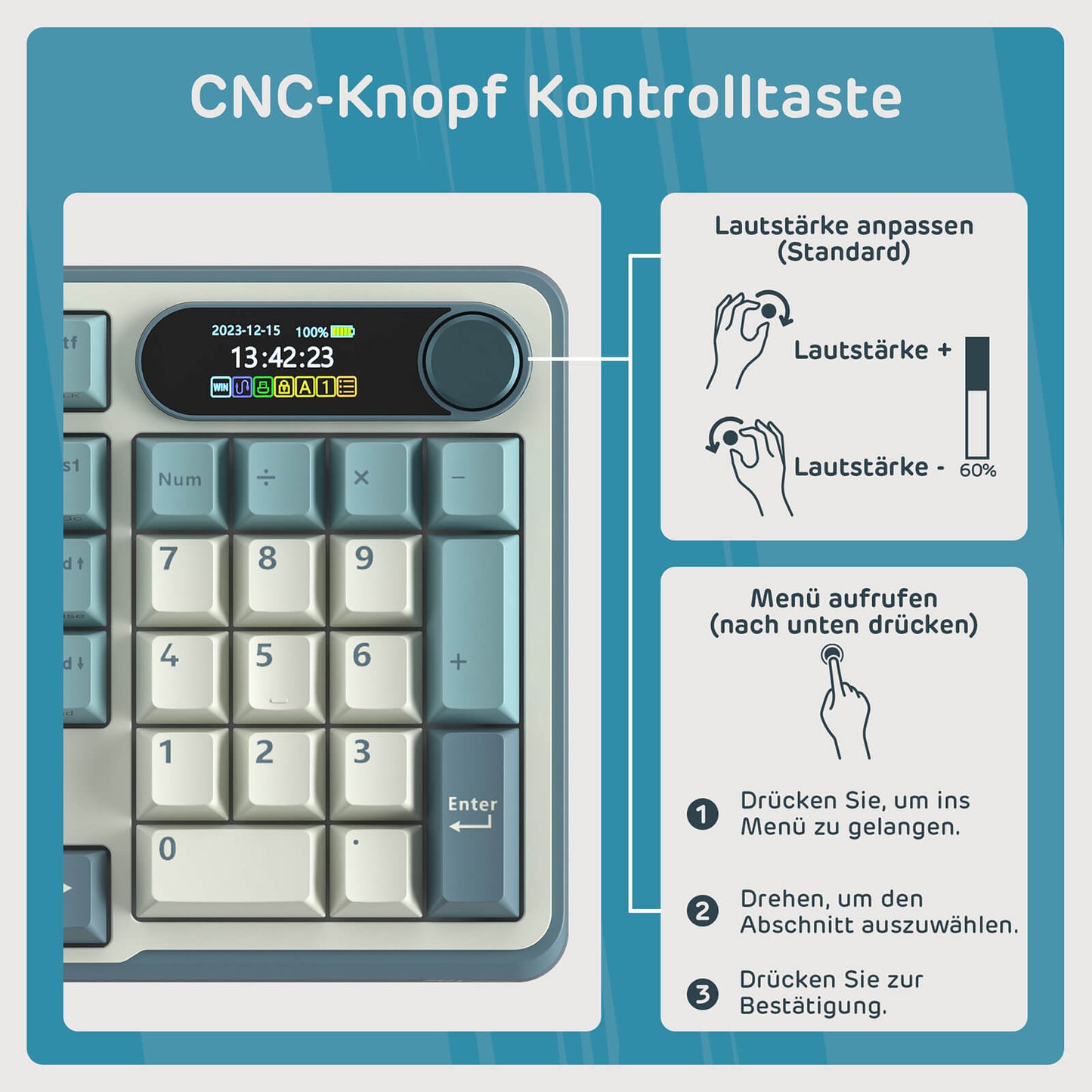 S98-DE 96% QWERTZ Kabellose Mechanische Tastatur