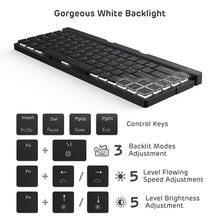 Load image into Gallery viewer, Slim Foldable Bluetooth Keyboard with white backlight