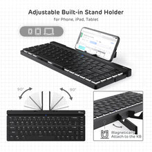 Load image into Gallery viewer, Foldable keyboard Wireless with adjustable built in stand holder