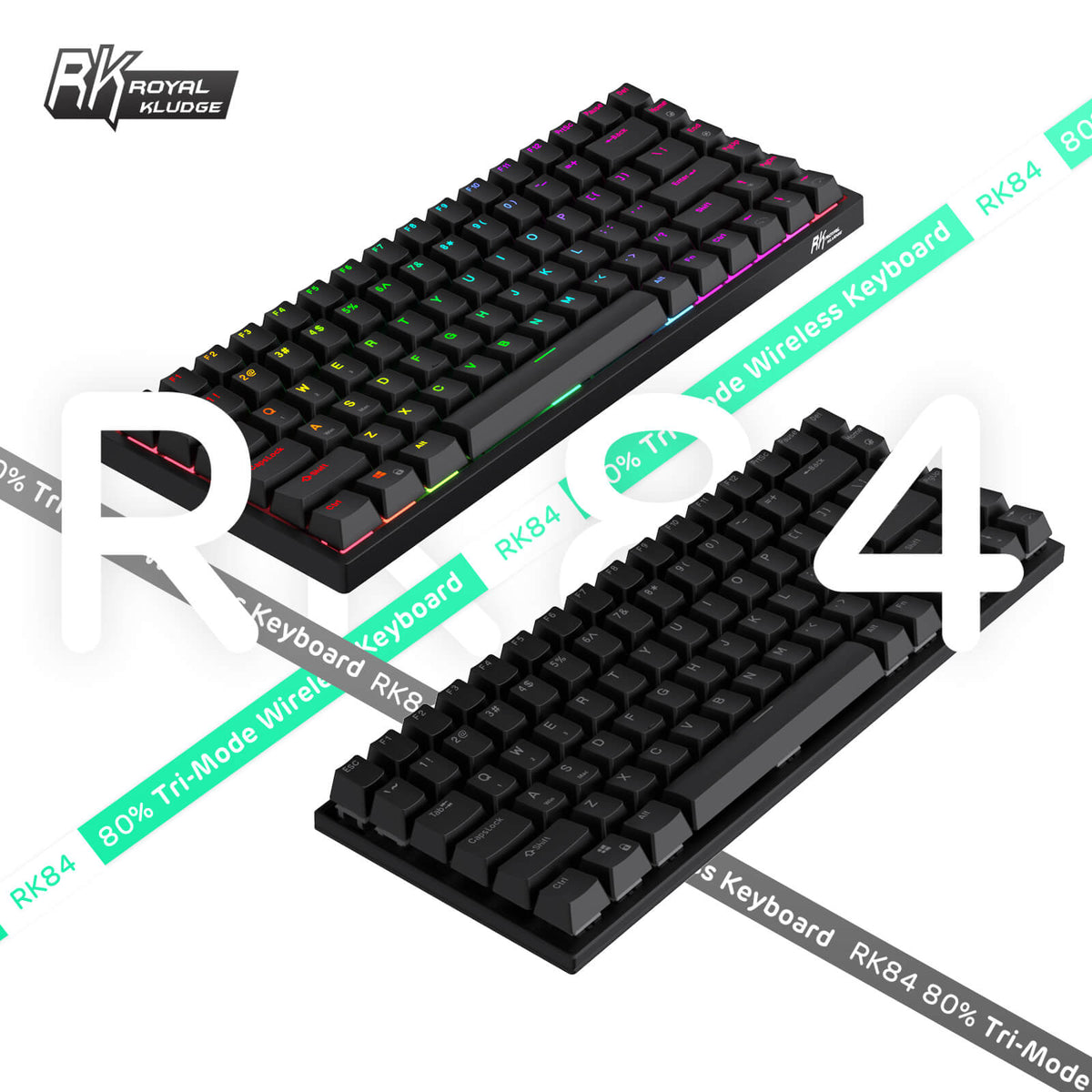 ROYAL KLUDGE RK84 84 Keys Wireless 75% Mechanical Gaming Keyboard