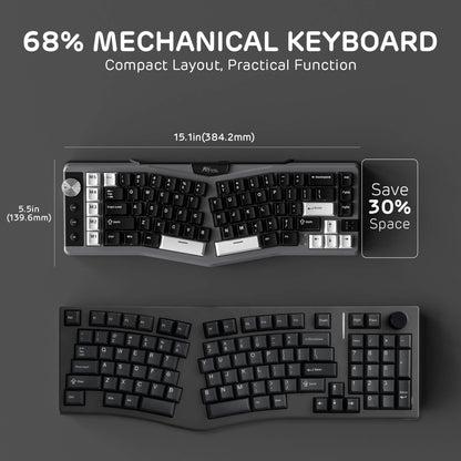 A72 68% Ergonomic Alice Layout Mechanical Keyboard