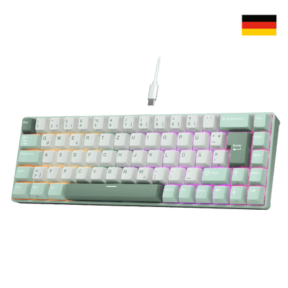 RK ROYAL KLUDGE C68 German DE layout Hall Effect Mechanical Gaming Keyboard,  65% HE Magnetic Switch Wired RGB Keyboard, Hot Swappable, Rapid Trigger Adjustable Actuation, 8K Polling Rate, Pro Web Driver for Mac &Win 