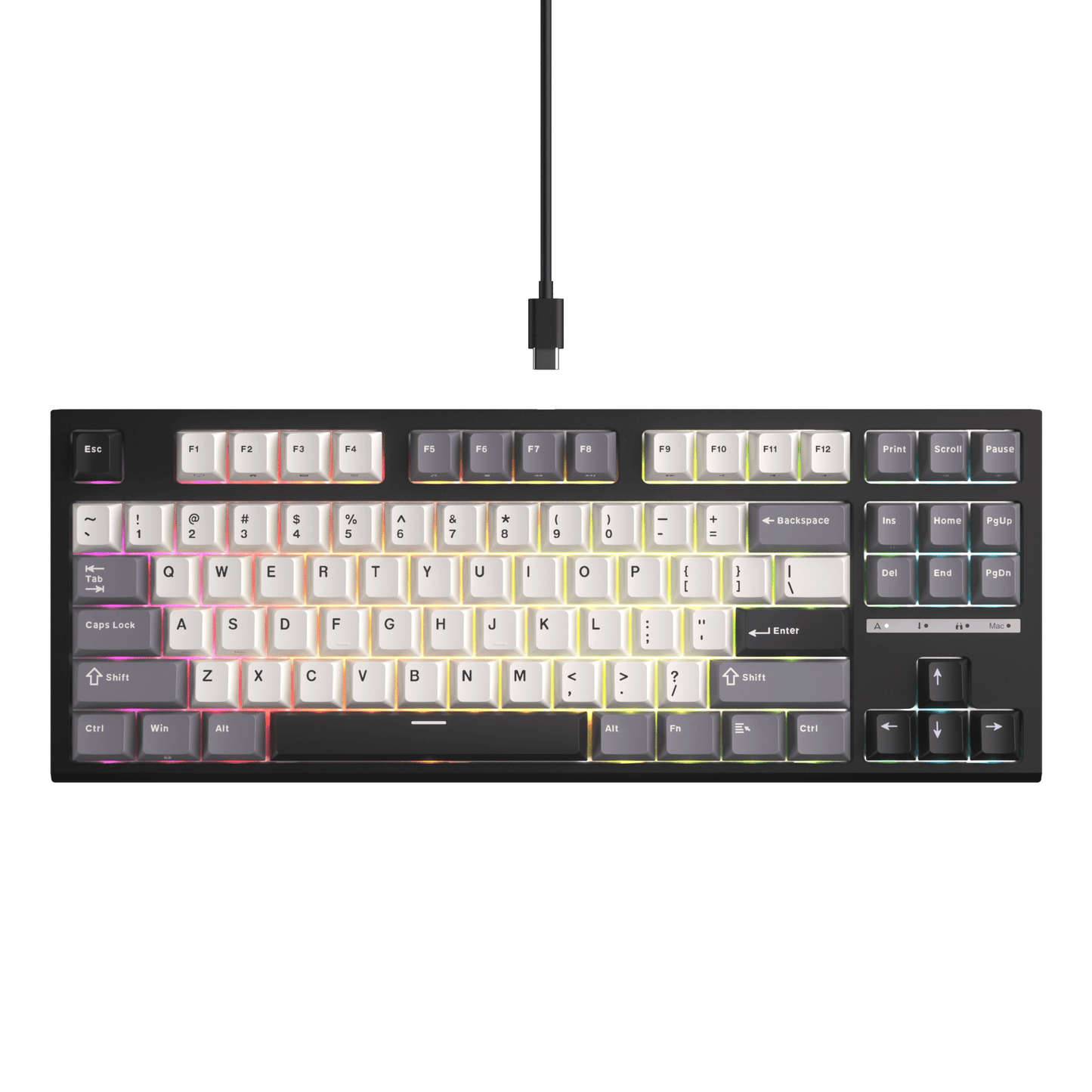 RK ROYAL KLUDGE C87 HE Rapid Trigger Gaming Keyboard, 87 Keys TKL Wired RGB Mechanical Keyboards, Hall Effect Magnetic Switch Keyboard w/Actuation Point Adjustable, 8K Hz Polling Rate, for FPS Gamer