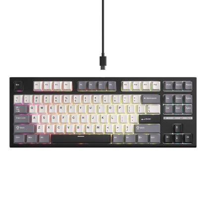 RK ROYAL KLUDGE C87 HE Rapid Trigger Gaming Keyboard, 87 Keys TKL Wired RGB Mechanical Keyboards, Hall Effect Magnetic Switch Keyboard w/Actuation Point Adjustable, 8K Hz Polling Rate, for FPS Gamer