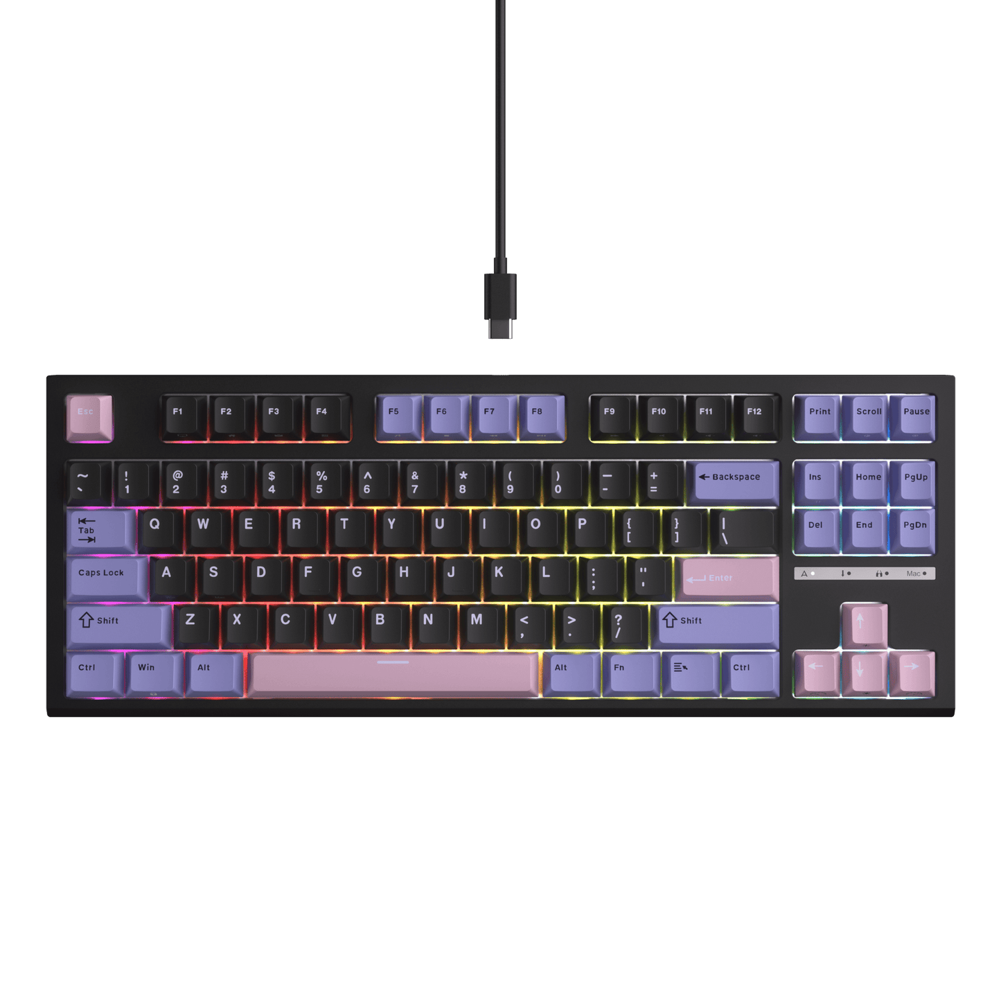 RK ROYAL KLUDGE C87 HE Rapid Trigger Gaming Keyboard, 87 Keys TKL Wired RGB Mechanical Keyboards, Hall Effect Magnetic Switch Keyboard w/Actuation Point Adjustable, 8K Hz Polling Rate, for FPS Gamer