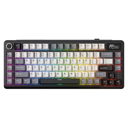 RK L75 75% 85 Keys Wireless Mechanical Keyboard with RGB, Gasket Structure, Custom Cream & Beige Switches, Tri-Mode Connectivity, and Mac Compatibility