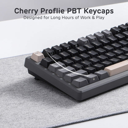 RK ROYAL KLUDGE M75 Wireless Mechanical Keyboard 2.4Ghz/BT5.1/USB-C Gaming Keyboard 75% Layout 81 Keys Gasket Mount with OLED Display & Knob RGB Backlight Hot-Swappable Viridian Switch