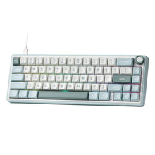 Load image into Gallery viewer, RK ROYAL KLUDGE R65 Wired Mechanical Keyboard with Volume Knob, 60% Percent RGB Backlit Gasket Mount Gaming Keyboard with PBT Keycaps, MDA Profile, QMK/VIA, 66 Keys Hot Swappable Cream Switch, Cyan
