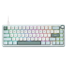 Load image into Gallery viewer, RK ROYAL KLUDGE R65 Wired Mechanical Keyboard with Volume Knob, 60% Percent RGB Backlit Gasket Mount Gaming Keyboard with PBT Keycaps, MDA Profile, QMK/VIA, 66 Keys Hot Swappable Cream Switch, Cyan
