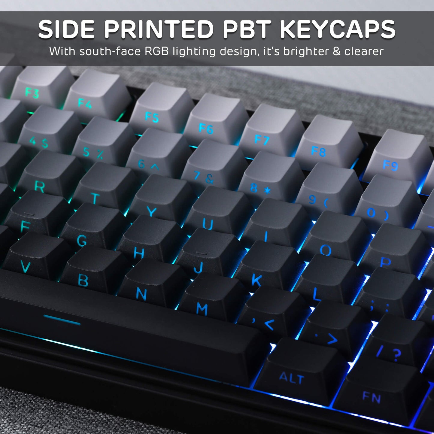 RK ROYAL KLUDGE R87 Pro Wireless Mechanical Keyboard with Knob, 75 Percent RGB Gaming Keyboard w/Bluetooth/2.4G/Wired Modes, Side Printed PBT Keycap, QMK/VIA, Gasket Hot Swappable Linear Matcha Switch