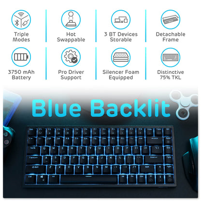 RK84 Blue backlit mechanical gaming keyboard