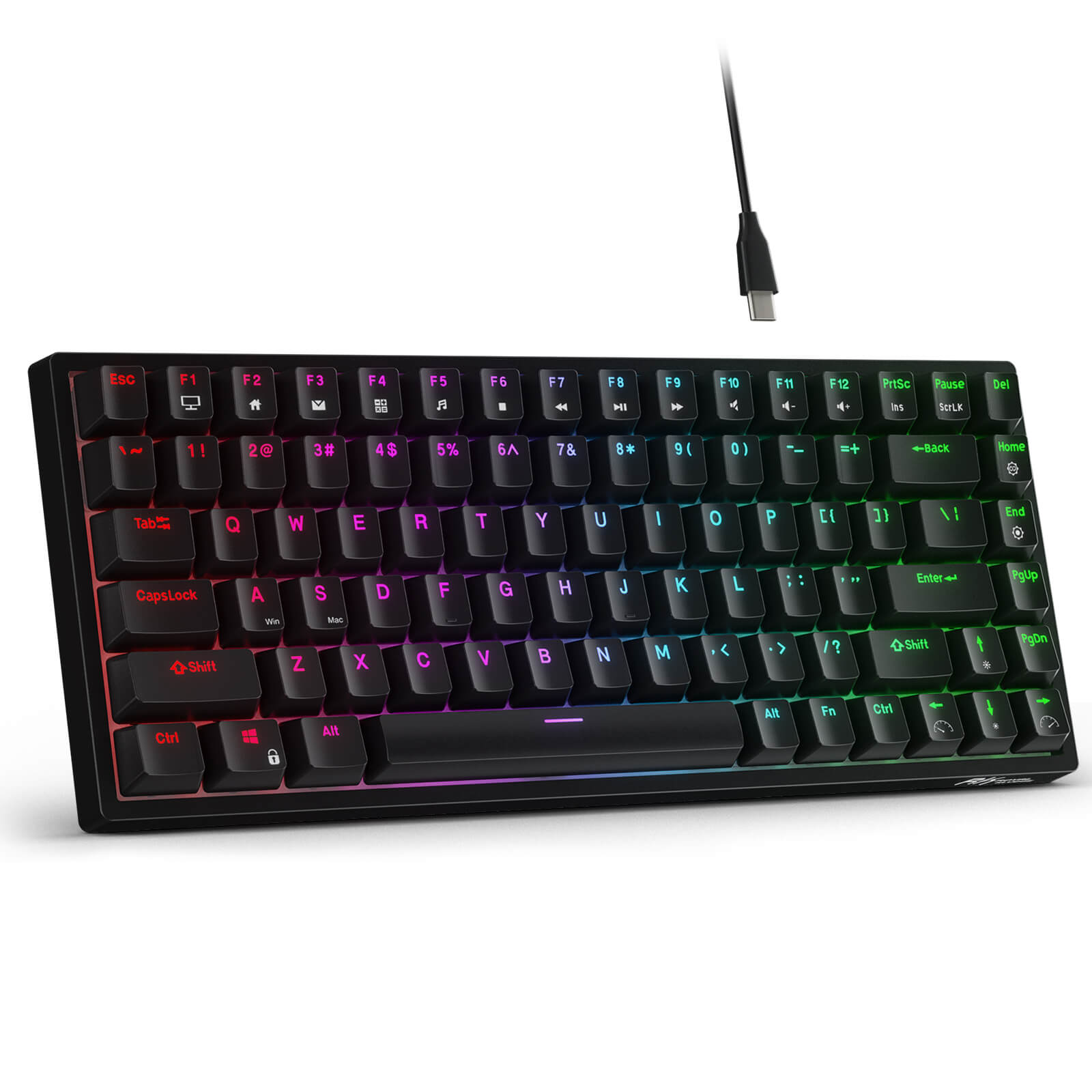 RK ROYAL KLUDGE RK84 Wired RGB 75% Hot Swappable Mechanical Keyboard, 84 Keys Tenkeyless TKL Gaming Keyboard w/Programmable Software and High-Capacity Battery, RK Red Switch