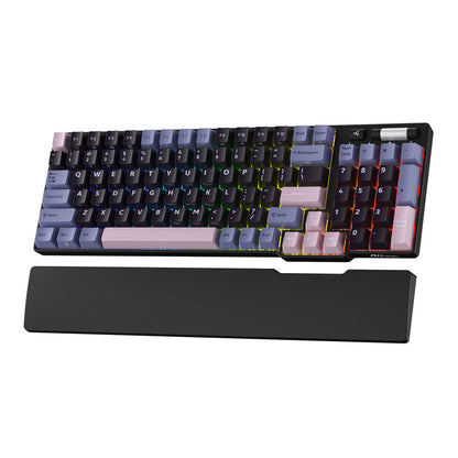 RK ROYAL KLUDGE RK96 RGB Limited Ed, 90% 96 Keys Wireless Triple Mode BT5.0/2.4G/USB-C Hot Swappable Mechanical Keyboard w/Wrist Rest, Software Support & Massive Battery in Black and Pink