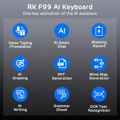 RK Royal Kludge 100-Key Wired AI Mechanical Gaming Keyboard with Real-Time Voice Input & Translation, Hot-Swappable Linear Switches, PBT Keycaps, RGB Backlit, Dual USB Ports & AI Software Support
