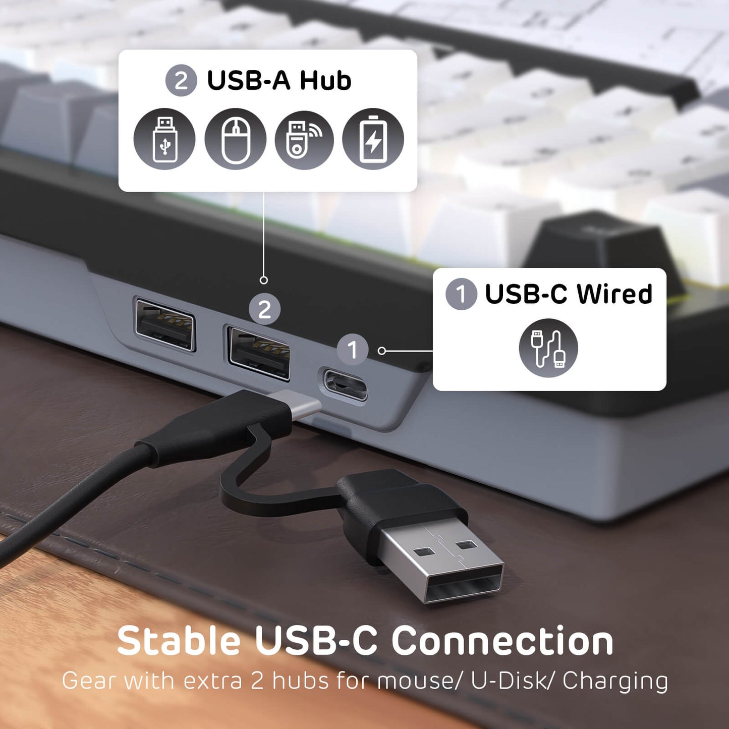 RK Royal Kludge 100-Key Wired AI Mechanical Gaming Keyboard with Real-Time Voice Input & Translation, Hot-Swappable Linear Switches, PBT Keycaps, RGB Backlit, Dual USB Ports & AI Software Support