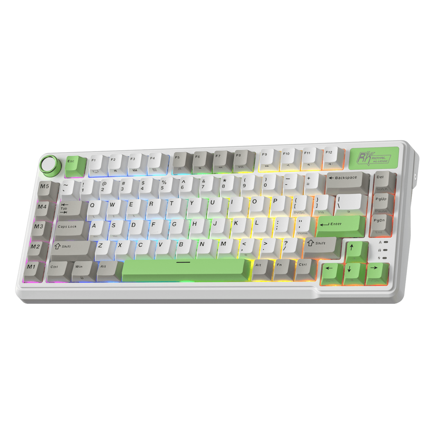 RK ROYAL KLUDGE L75 Gasket Mount Mechanical Keyboard w/Knob /Macro Keys & Touchable Nameplate, Tri-Mode  75% TKL Wireless Keyboard BT/2.4G/USB-C, Hot Swappable, Pro Software, Massive 8000mAh Battery