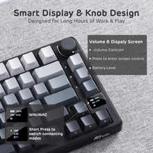 Load image into Gallery viewer, RK ROYAL KLUDGE M75 75% Wireless Mechanical Keyboard, 81 Keys Gasket-Mount, OLED Smart Display, Rotary Knob, Hot-Swappable Pre-Lubed Cloud Switches, Gradient PBT Keycaps, RGB Backlighting, Triple Mode Connectivity for Gaming &amp; Office Use
