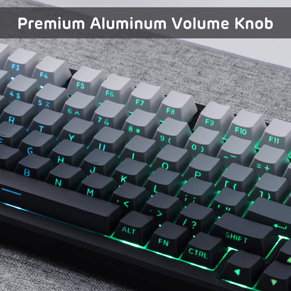 RK ROYAL KLUDGE M75 75% Wireless Mechanical Keyboard, 81 Keys Gasket-Mount, OLED Smart Display, Rotary Knob, Hot-Swappable Pre-Lubed Cloud Switches, Gradient PBT Keycaps, RGB Backlighting, Triple Mode Connectivity for Gaming & Office Use