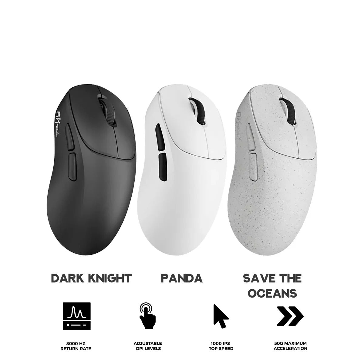 RK ROYAL KLUDGE RK MG5 Wireless Gaming Mouse, 26000 DPI, 56g Ultra-Lightweight, PAW3950 Sensor with 8000HZ, 2.4G/Bluetooth/USB-C Rechargeable Wireless Mouse with 5 Programmable Buttons for PC/Mac