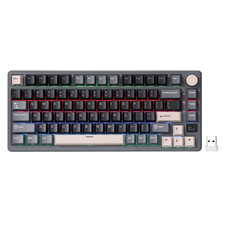 RK ROYAL KLUDGE M75 Wireless Mechanical Keyboard 2.4Ghz/BT5.1/USB-C Gaming Keyboard 75% Layout 81 Keys Gasket Mount with OLED Display & Knob RGB Backlight Hot-Swappable Viridian Switch