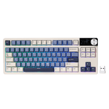 RK ROYAL KLUDGE S85 85-Key TKL Wireless Gaming Keyboard – Gasket-Mounted Design, Hot-Swappable Linear Cloud Switches, Cherry-Profile PBT Keycaps, 7200mAh Battery, OLED Display, Rotary Knob, Triple-Mode Connectivity (2.4GHz, Bluetooth, USB-C)