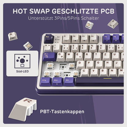 RK ROYAL KLUDGE S98-DE 96% QWERTZ Kabellose Hot-Swappable Tastatur