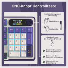 Load image into Gallery viewer, RK ROYAL KLUDGE S98 Mechanische Tastatur mit Smart Display &amp; Knopf, Top Mount 96% Kabellose Mechanische Tastatur BT/2.4G/USB-C, Hot-Swap-fähige, Software-Unterstützung, Massiver Akku, 98 Tasten 
