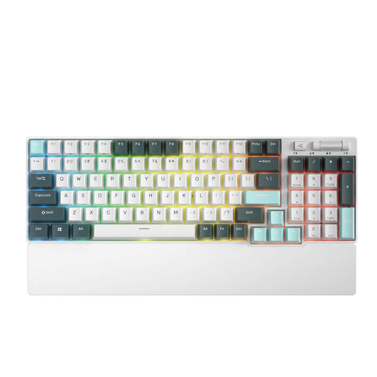 RK ROYAL KLUDGE RK96 RGB Limited Ed, 90% 96 Keys Wireless Triple Mode BT5.0/2.4G/USB-C Hot Swappable Mechanical Keyboard w/Wrist Rest, Software Support & Massive Battery, RK Yellow Switch