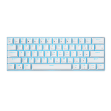 Royal Kludge RK61 60% Mechanical Keyboard - White Color with Blue Single Color Backlighting 