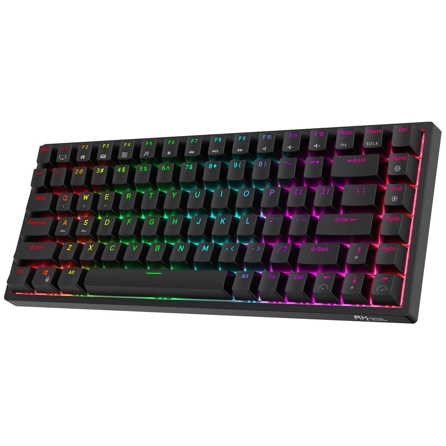 RK84 75% Wired Mechanical Keyboard, Black, Gaming Keyboard with RGB Backlit Keys