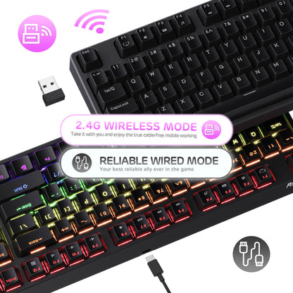 ROYAL KLUDGE Sink87G RGB Wireless TKL Mechanical Gaming Keyboard brown switches (Open-box)