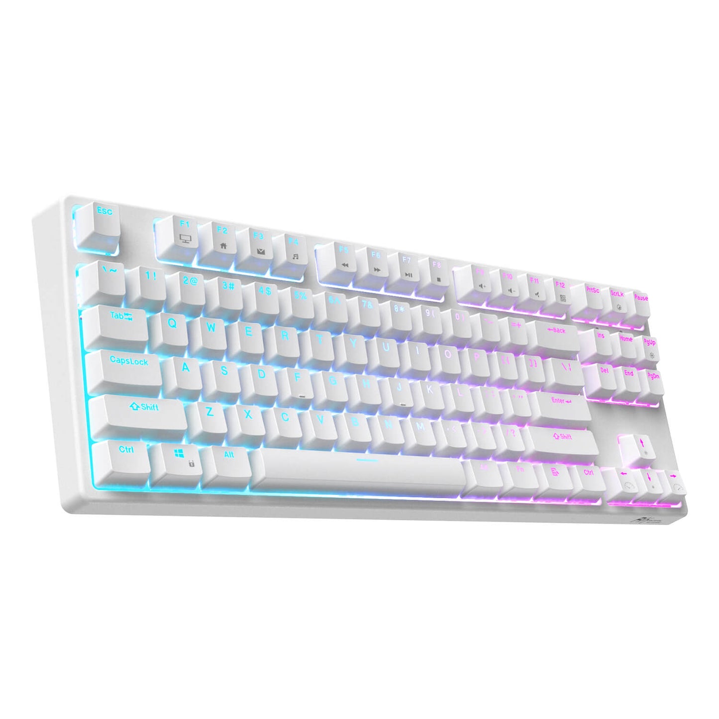 White RK87 Wireless Tenkeyless Mechanical Gaming Keyboard with RGB Backlighting