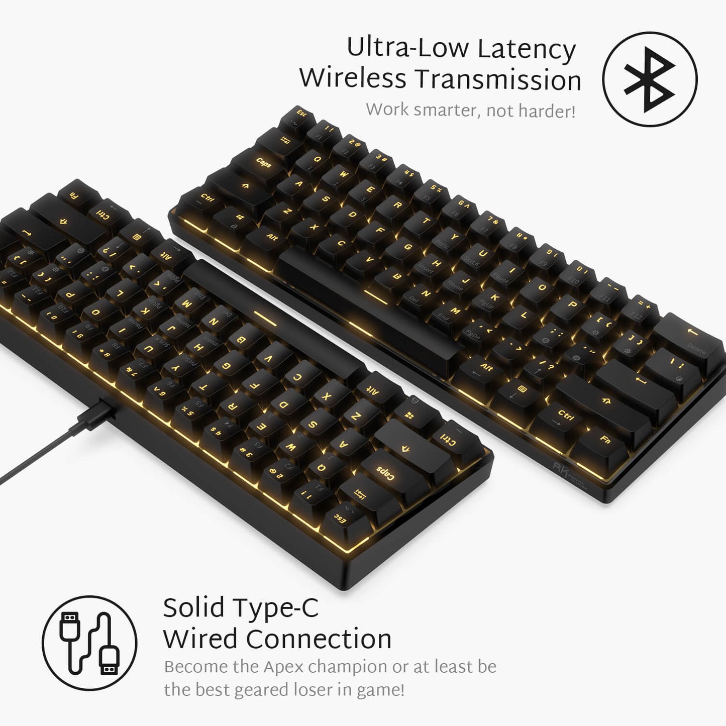 RK ROYAL KLUDGE RK61 Wireless 60% Mechanical Gaming Keyboard (Open-box)