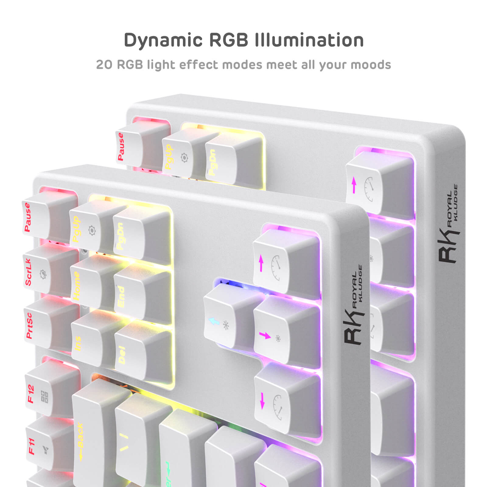 RGB Backlighting on RK87 TKL Keyboard with Customizable Lighting Effects and Easy Controls