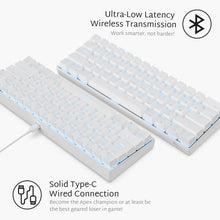 Load image into Gallery viewer, Royal Kludge RK61 61 Keys Mechanical Gaming Keyboard bluetooth Wired Dual Mode Bluetooth Keyboard White Red Switch
