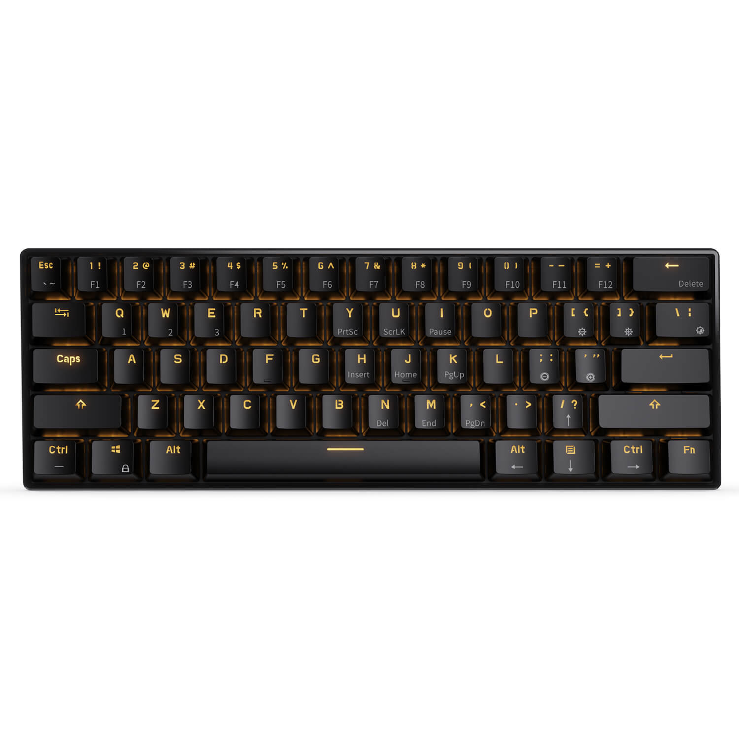 RK61 60% Dual Mode Wireless Mechanical Gaming Keyboard, Black - Red Switch