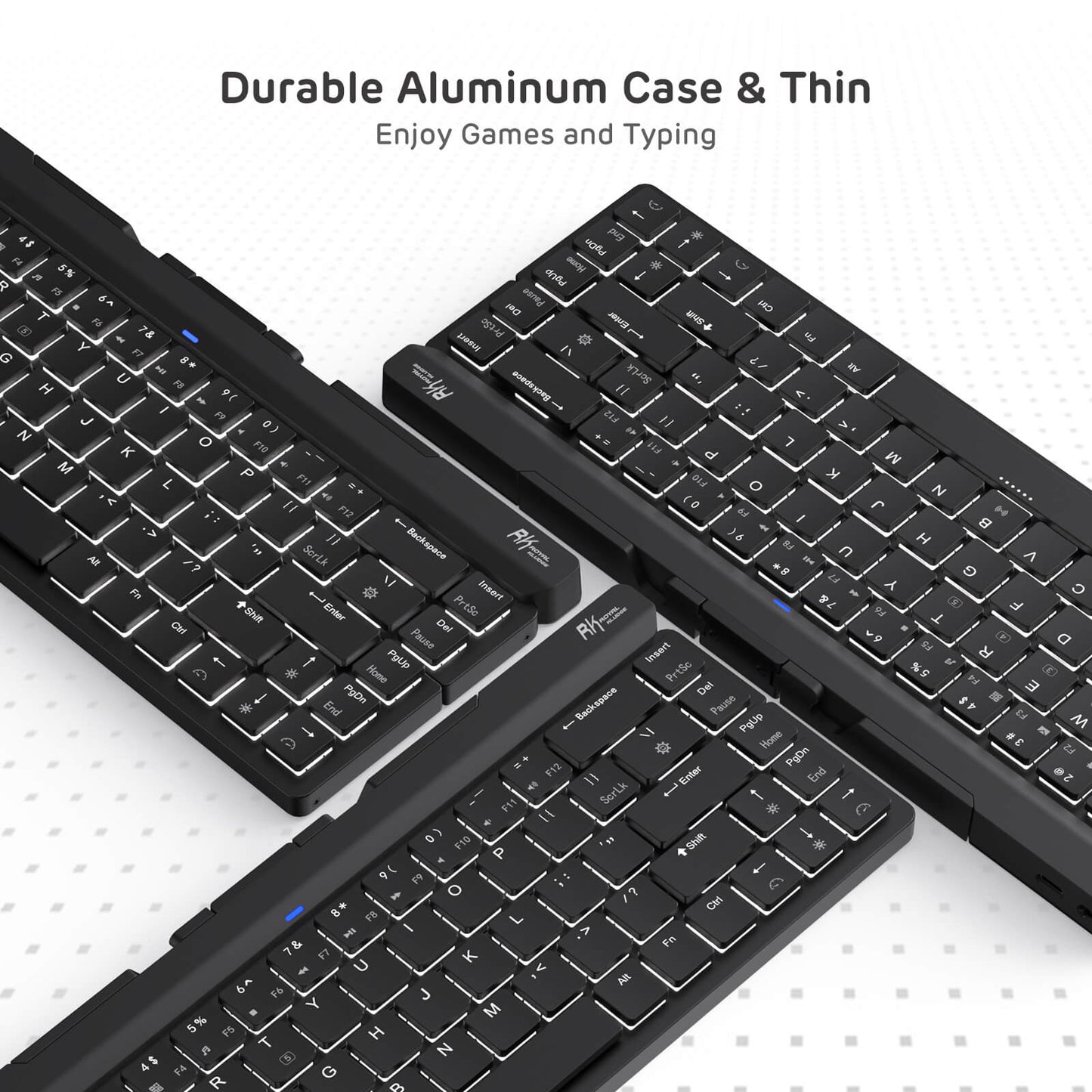 foldable Bluetooth keyboard with Aluminum Body